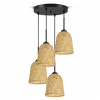 PENDELLEUCHTE BOHO - Schwarz/Weiß, Holz/Metall (40/40/100cm) - kiki design