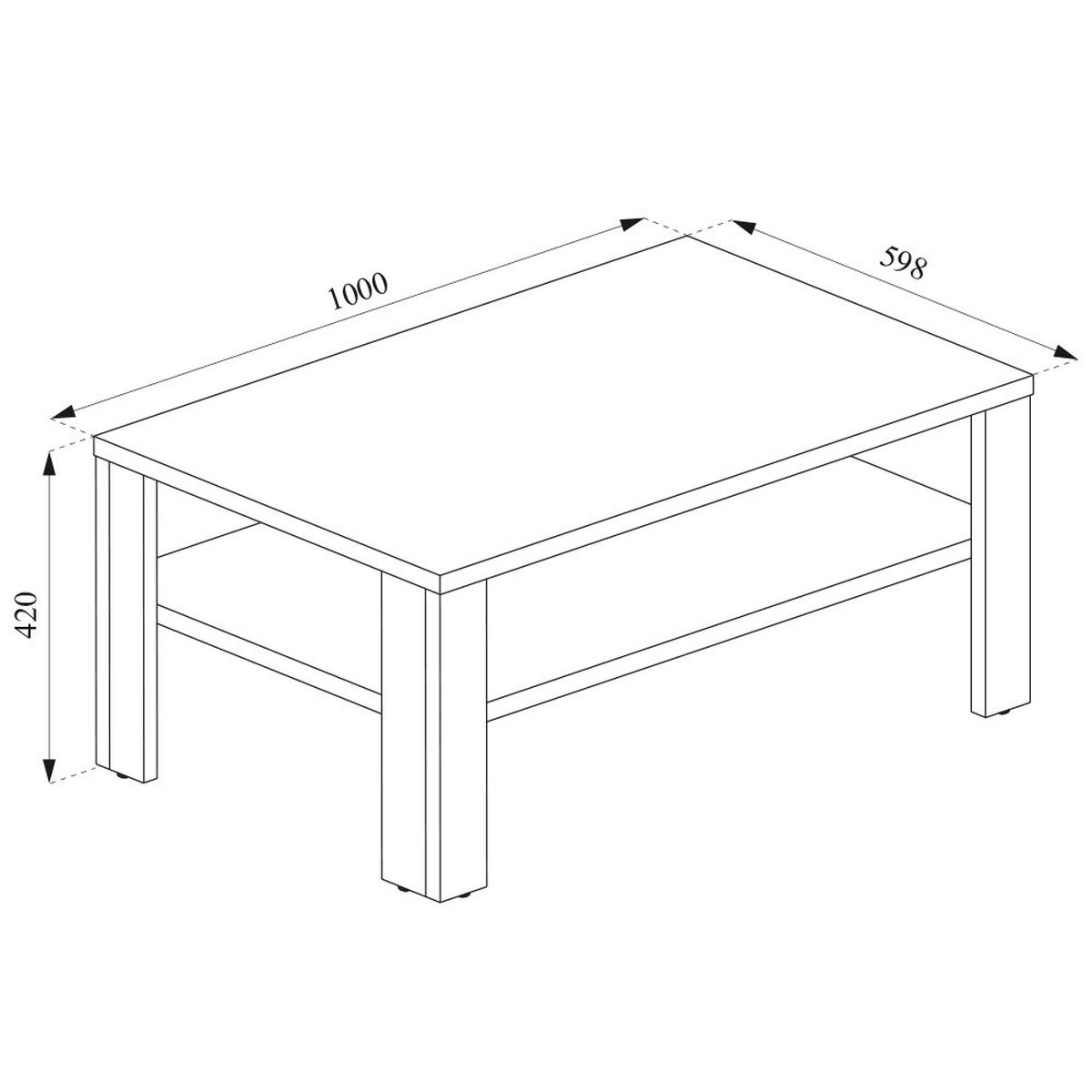 COUCHTISCH Weiß 100 x 60 cm - Weiß, Holzwerkstoff (60/100/42cm) - Vicco