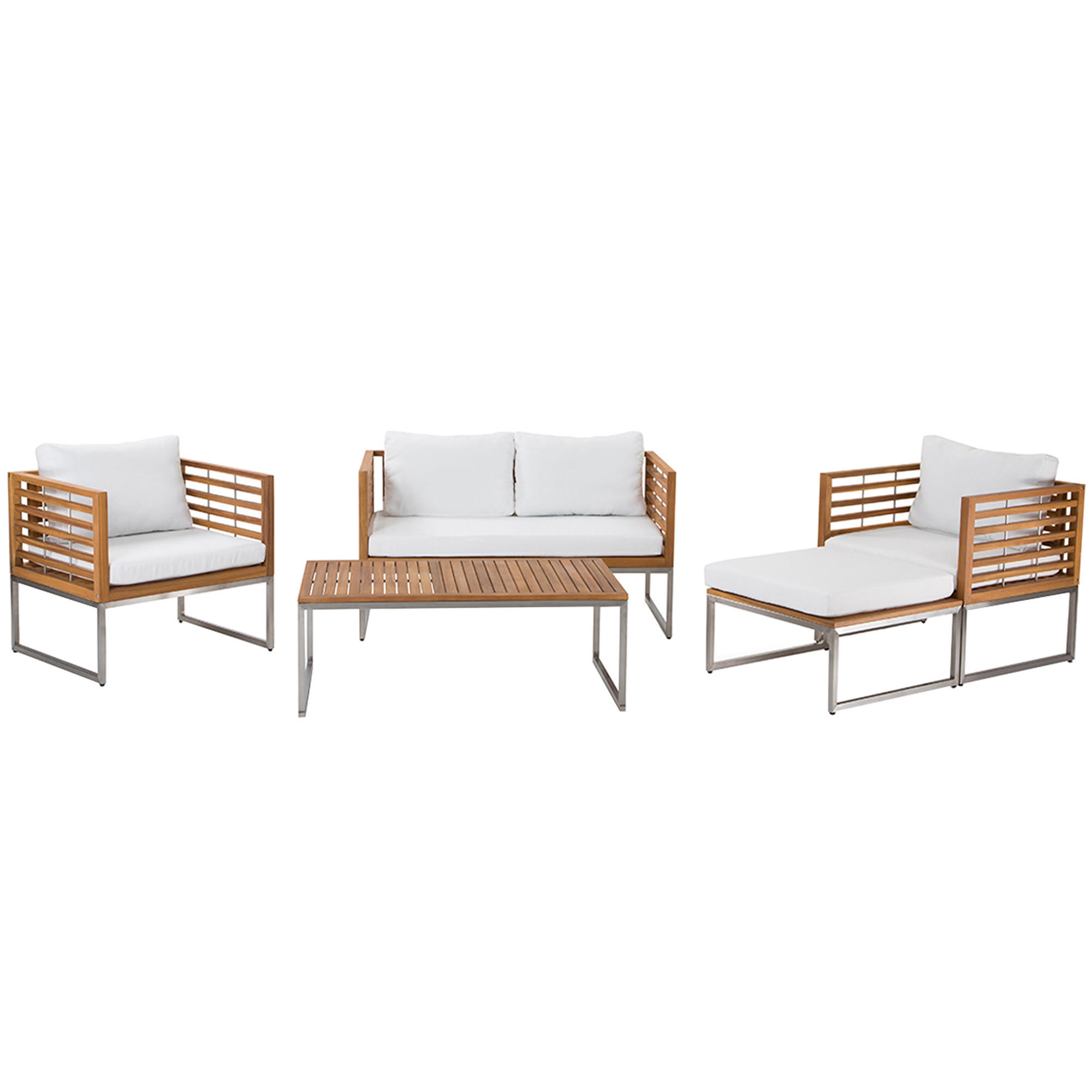 SET LOUNGE cu 4 locuri lemn de salcâm maro deschis Bermuda