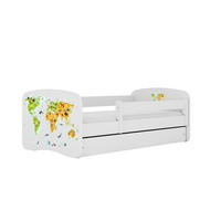 KINDERBETT Karte mit Schublade und Matratze 140/70 - Weiß, Holzwerkstoff (70/140cm) - RAUMHIRSCH FURNITURE