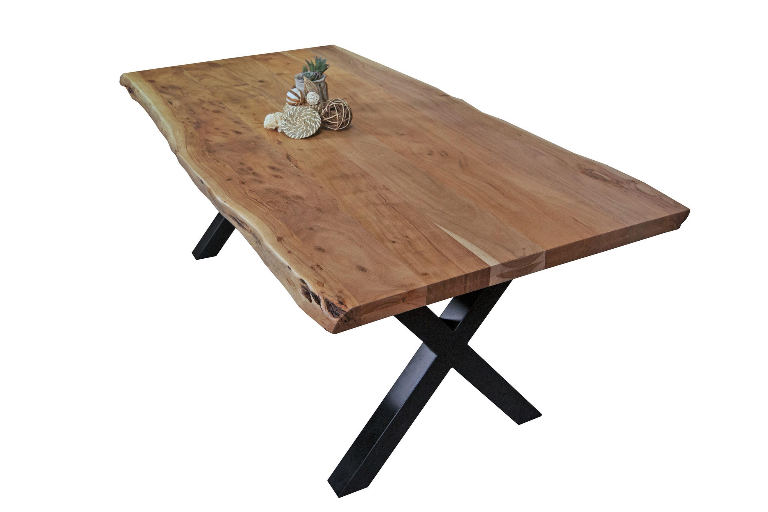 ESSTISCH CALI - Beige/Schwarz, Holz/Metall (100/220/77cm) - SAM
