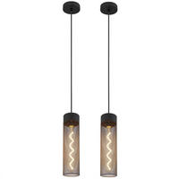 2X HÄNGELEUCHTE Metall Schwarz - Schwarz, Metall (10/10/120cm) - Globo Lighting