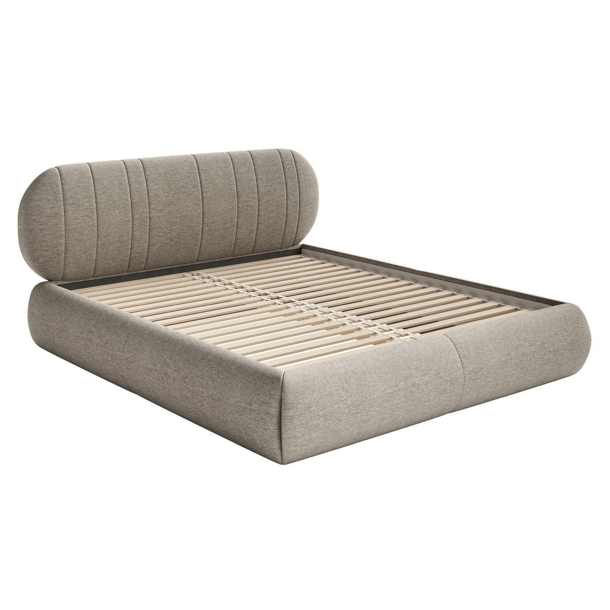 POLSTERBETT Asmelio Greige 140x200 cm - Taupe, Holz/Textil (140/200cm) - Selsey