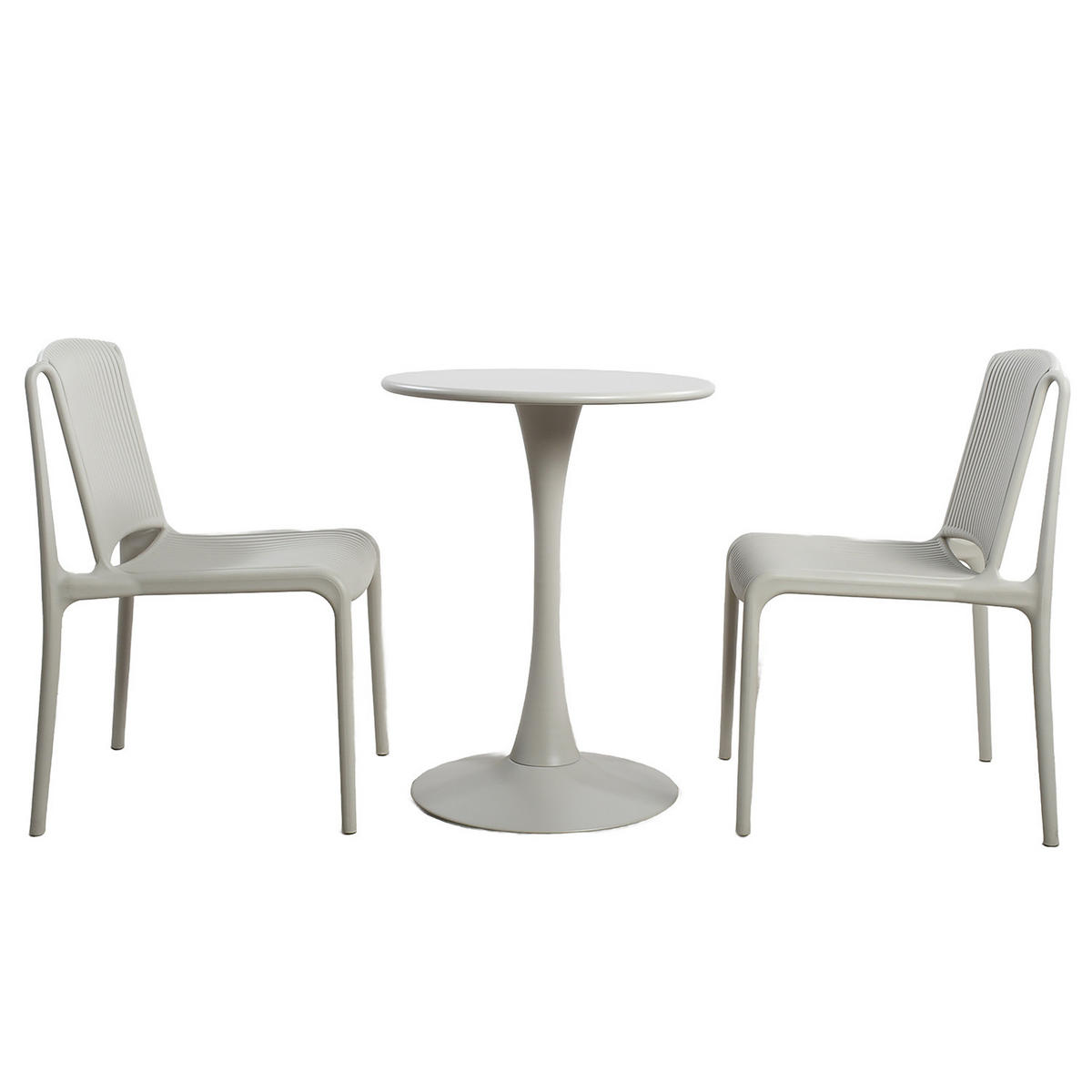 GARTENSITZGRUPPE - 3-teilig - Stahl / Polypropylen - Kaschmir, Kunststoff/Metall - home24