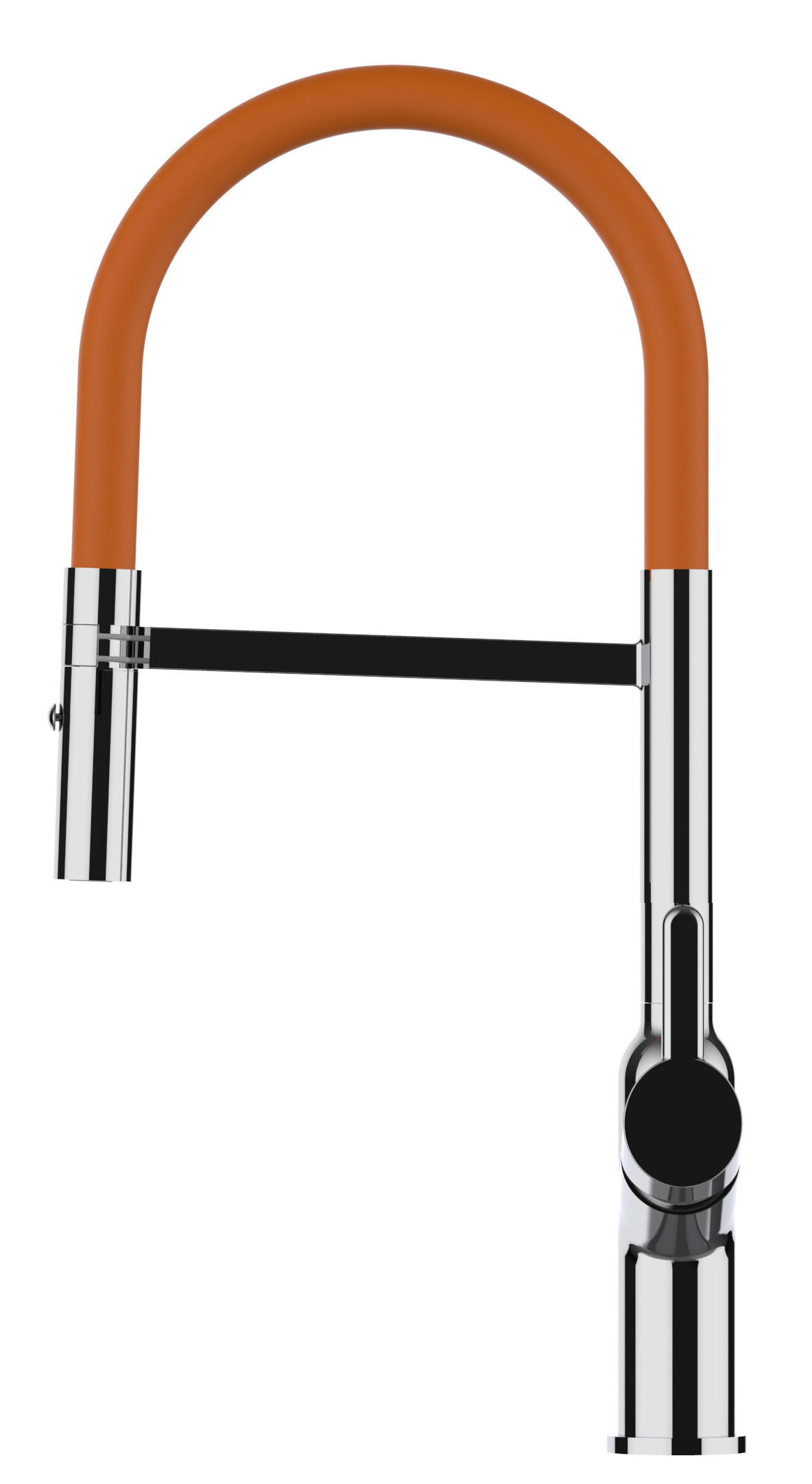 KÜCHENARMATUR, Verchromt und Orange, 2-Strahl-Brause - Chromfarben, Metall (23/46.5/23cm) - VIZIO