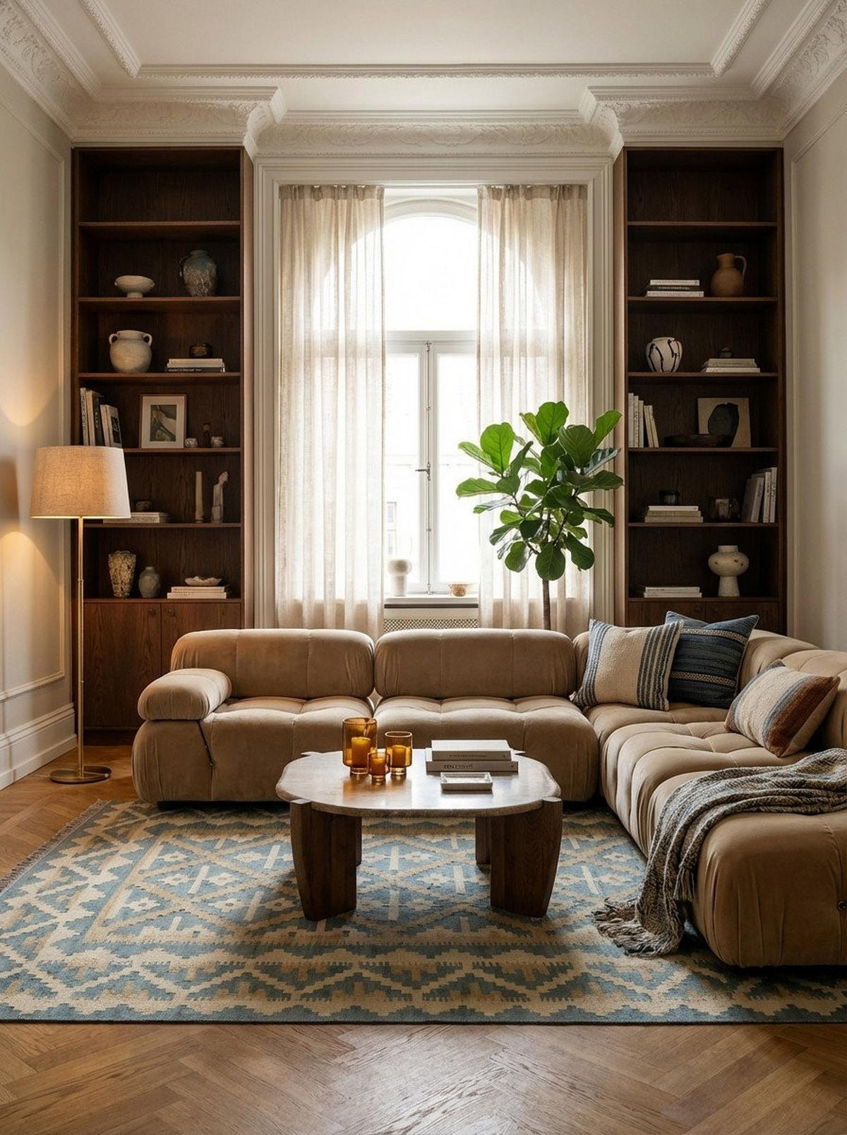 HANDWEBTEPPICH Gashgai Kelim Blau, Beige 179/126 cm Schurwolle - Blau, Textil (126/179cm) - Looma