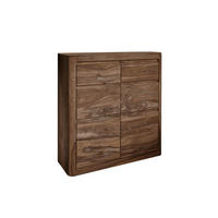 KOMMODE Sheesham 100x37x111 rot-braun gebeizt TORONTO #138 - Dunkelbraun, Holz (100/111/37cm) - Massivmoebel24