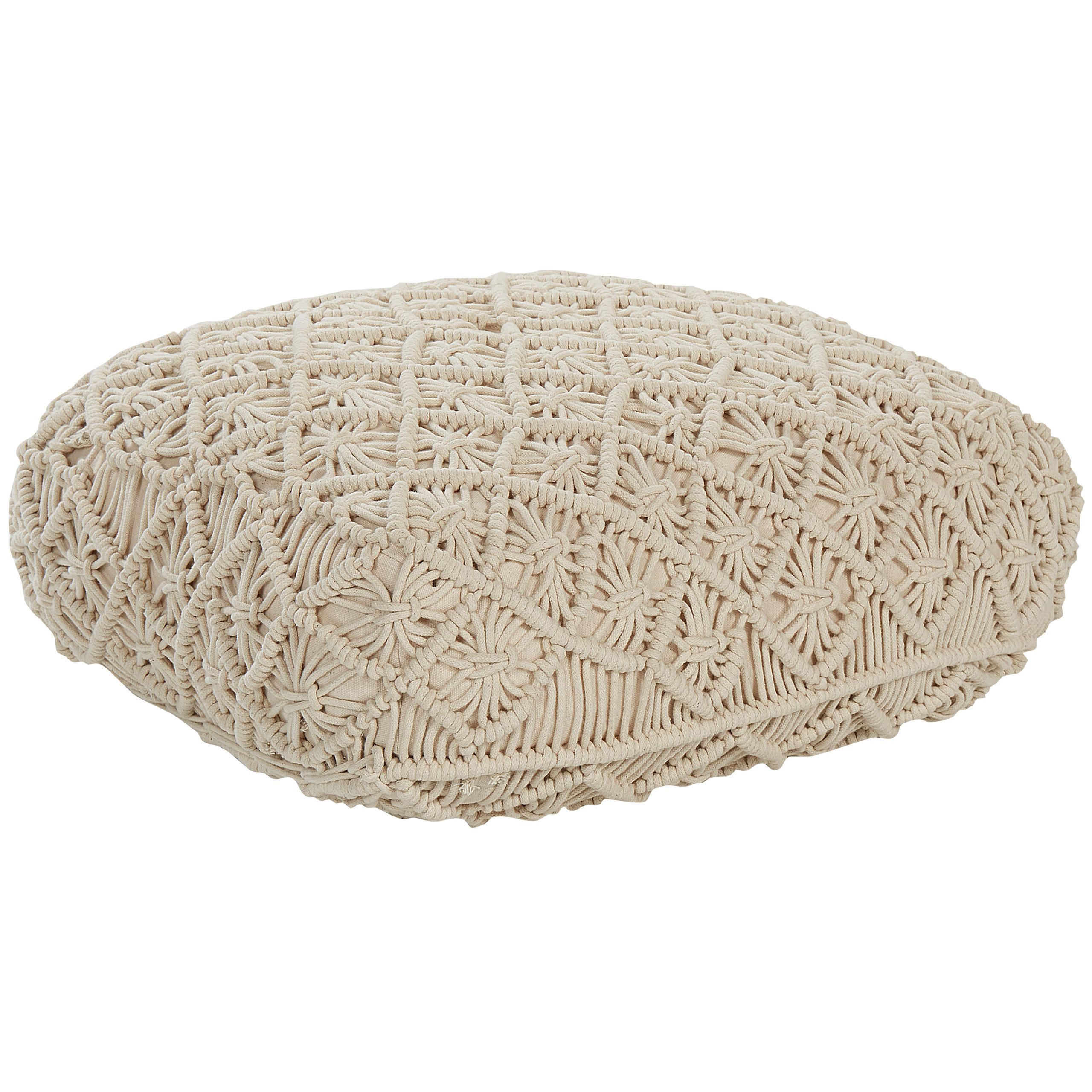 POUF Berrechid 50/50/20 cm - Beige, Naturmaterialien/Textil (50/20/50cm) - Beliani