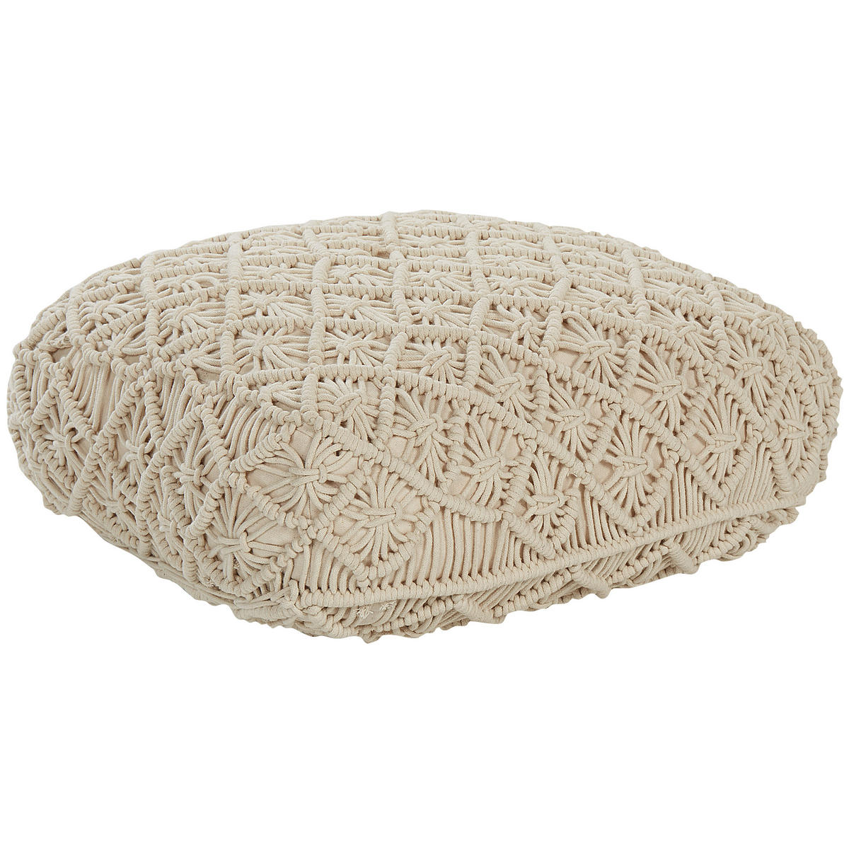 POUF Berrechid 50/50/20 cm - Beige, Naturmaterialien/Textil (50/20/50cm) - Beliani