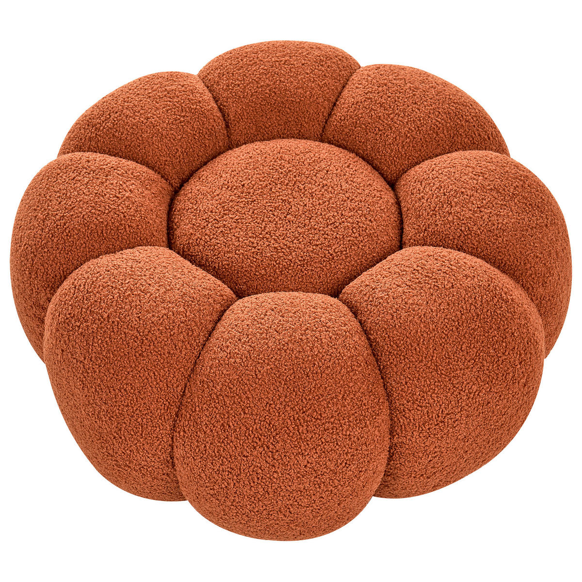 POUF bouclé maro Beaufort - maro deschis, material textil (60/27/60cm) - Beliani