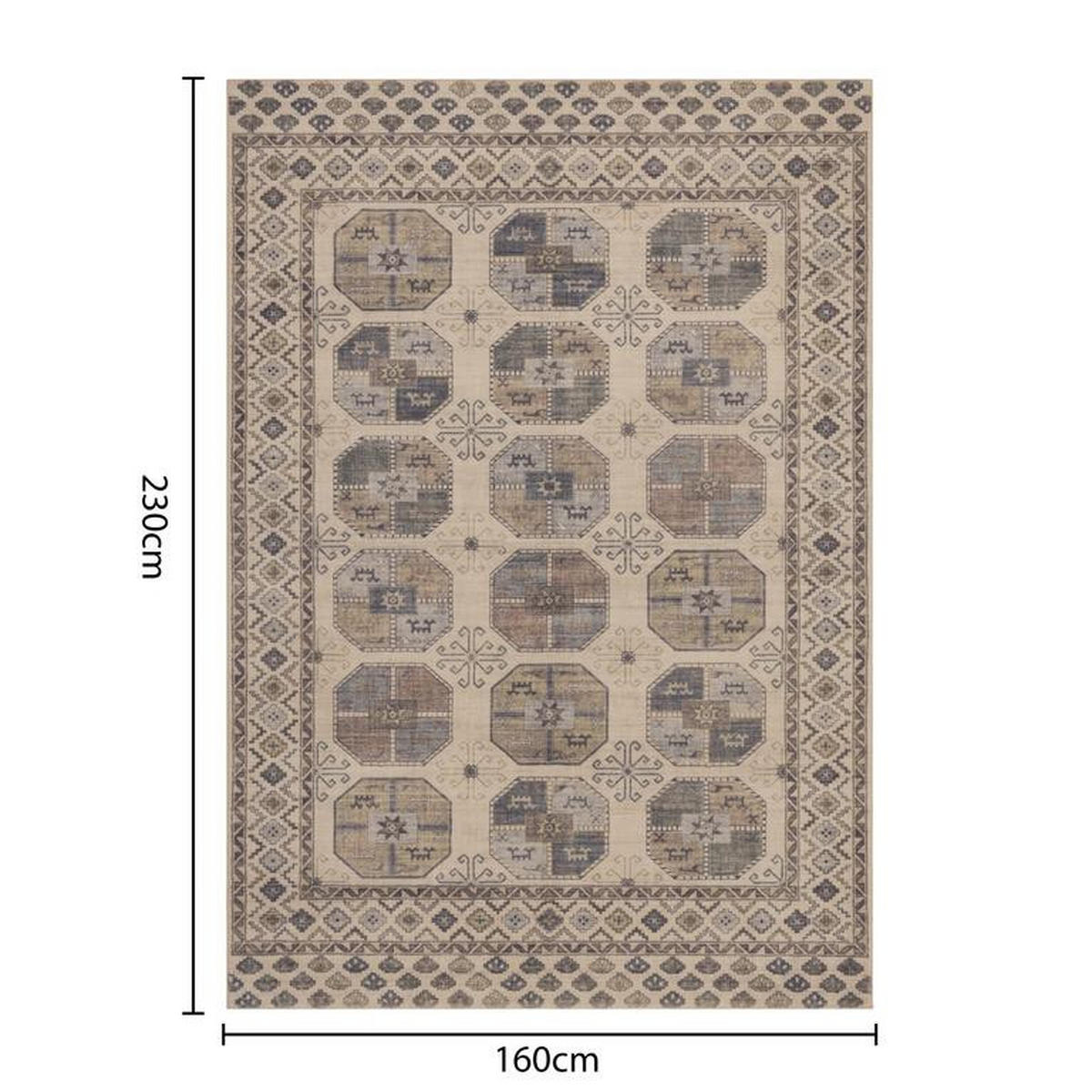 VINTAGE-TEPPICH Mastic Beige/Grau 200x290 cm - Multicolor, Textil (200/290cm) - Vercai Rugs
