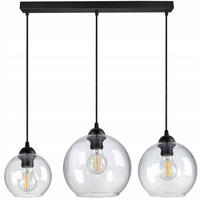 PENDELLEUCHTE HAGEN - Transparent/Schwarz, Glas/Metall (20/70/80cm) - kiki design