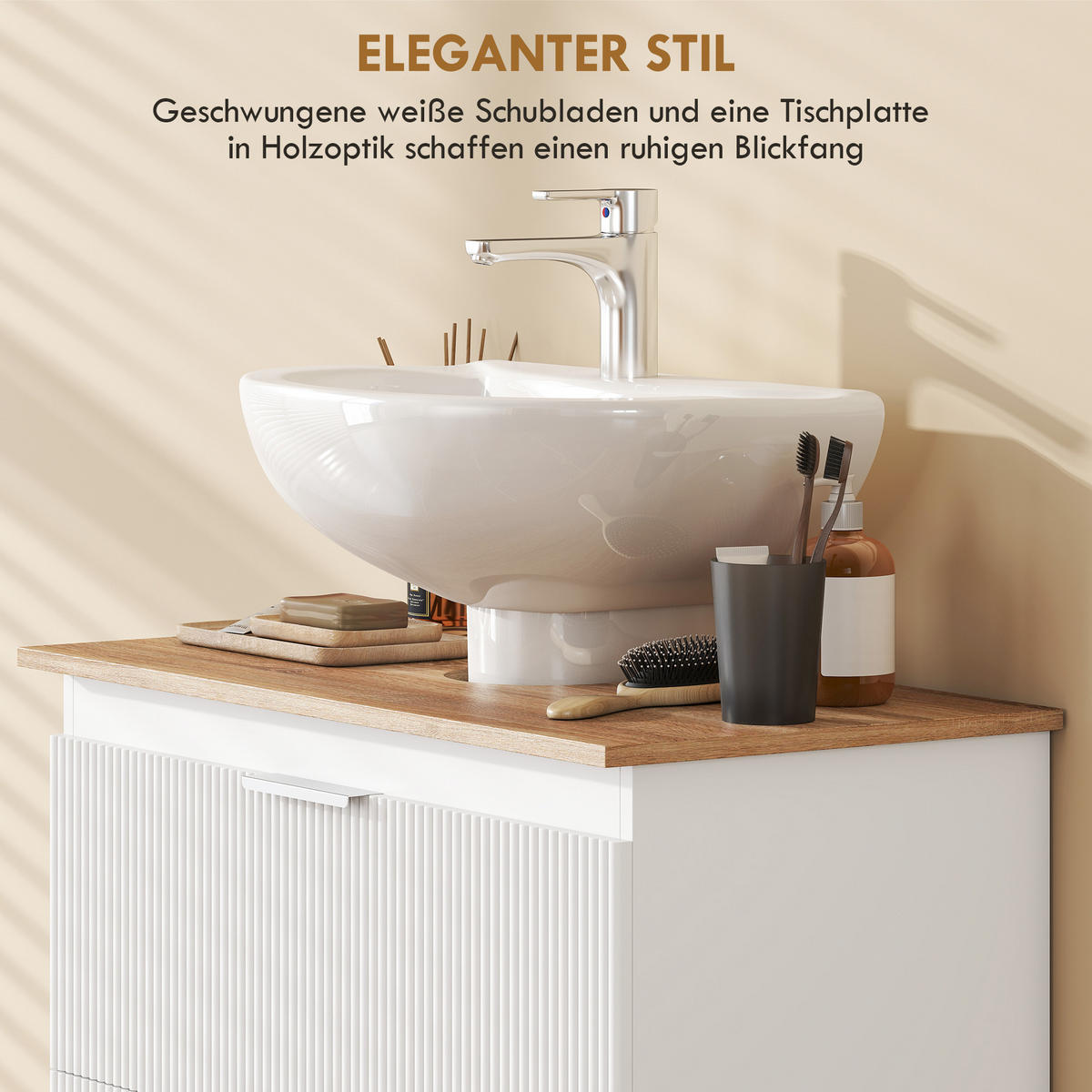 BADEZIMMERSCHRANK Weiß 40.0/80.0/60.0 cm - Weiß, Holzwerkstoff (80/60/40cm)