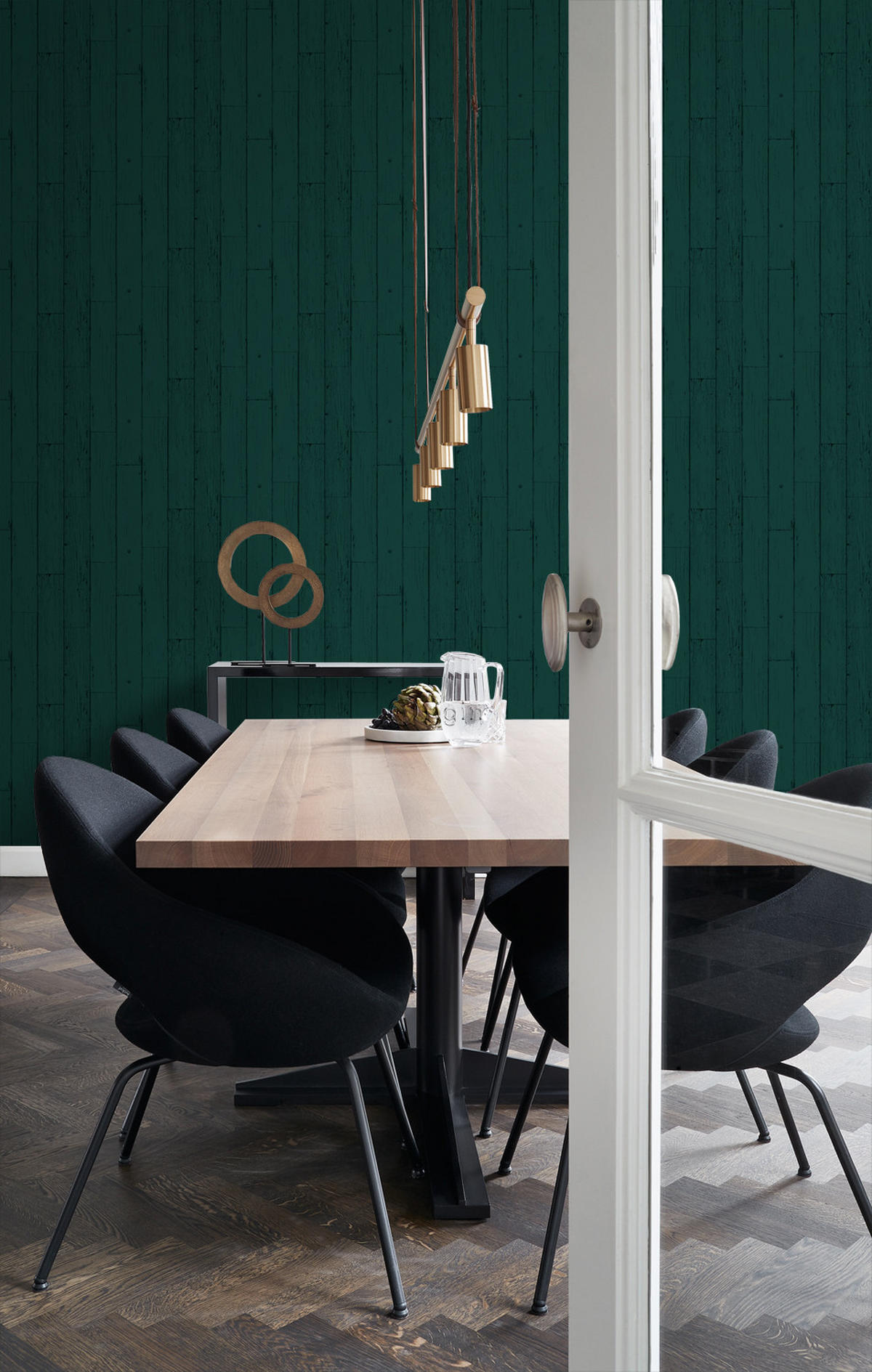 TAPETE Holz-optik 53 cm x 10.05 m - Grün, Papier (53/1000cm) - Origin Wallcoverings