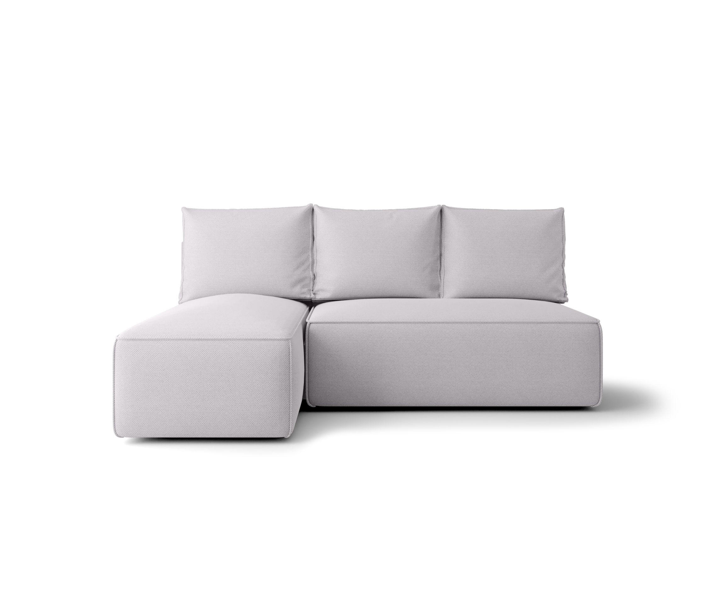 ECKSOFA mit Schlaffunktion SAVIO MINI Curio 80 Links - Hellgrau, Textil (200/140cm) - Bedante