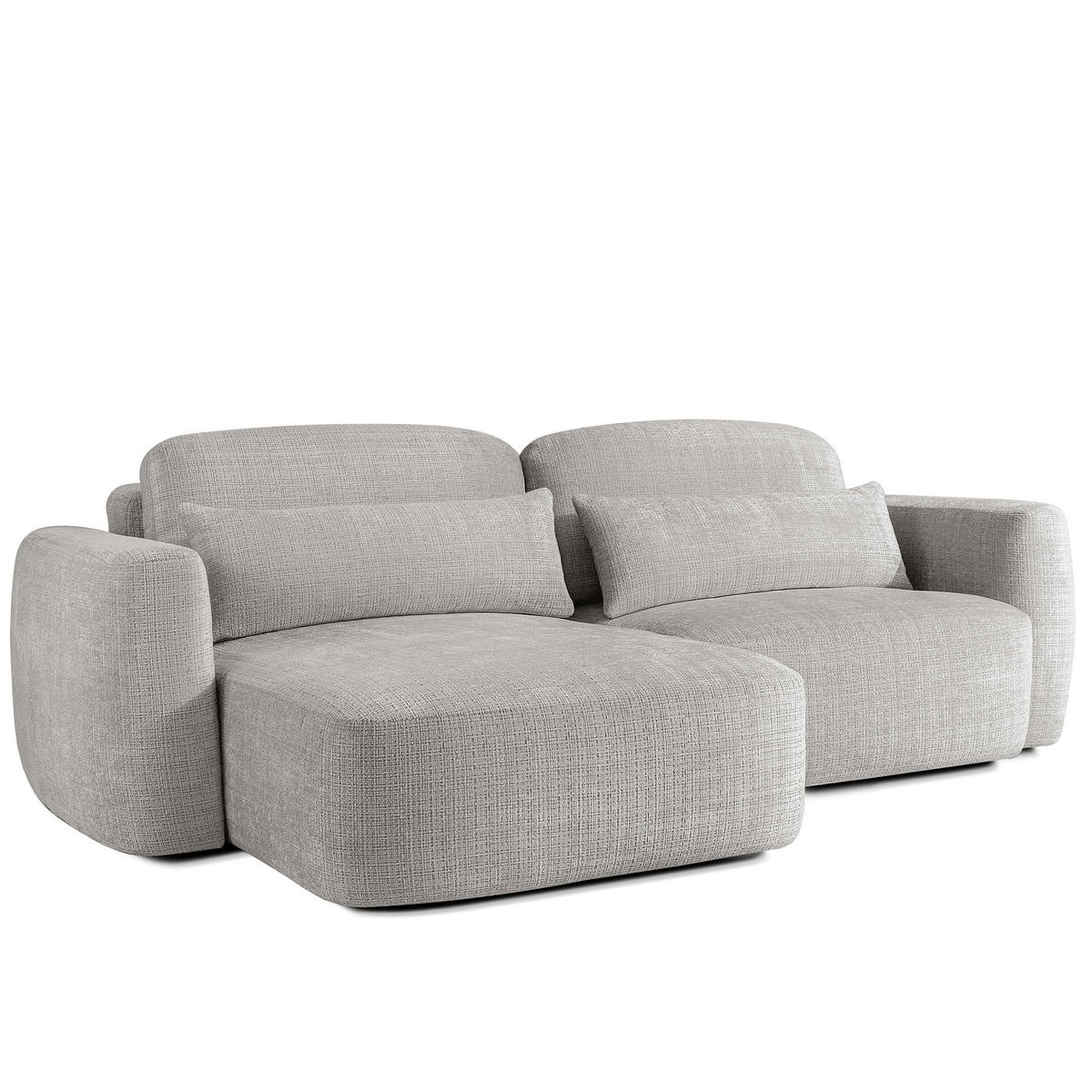 SITZGARNITUR ELOSA - Hellgrau, Holz/Textil (245/85/165cm) - KONSIMO®