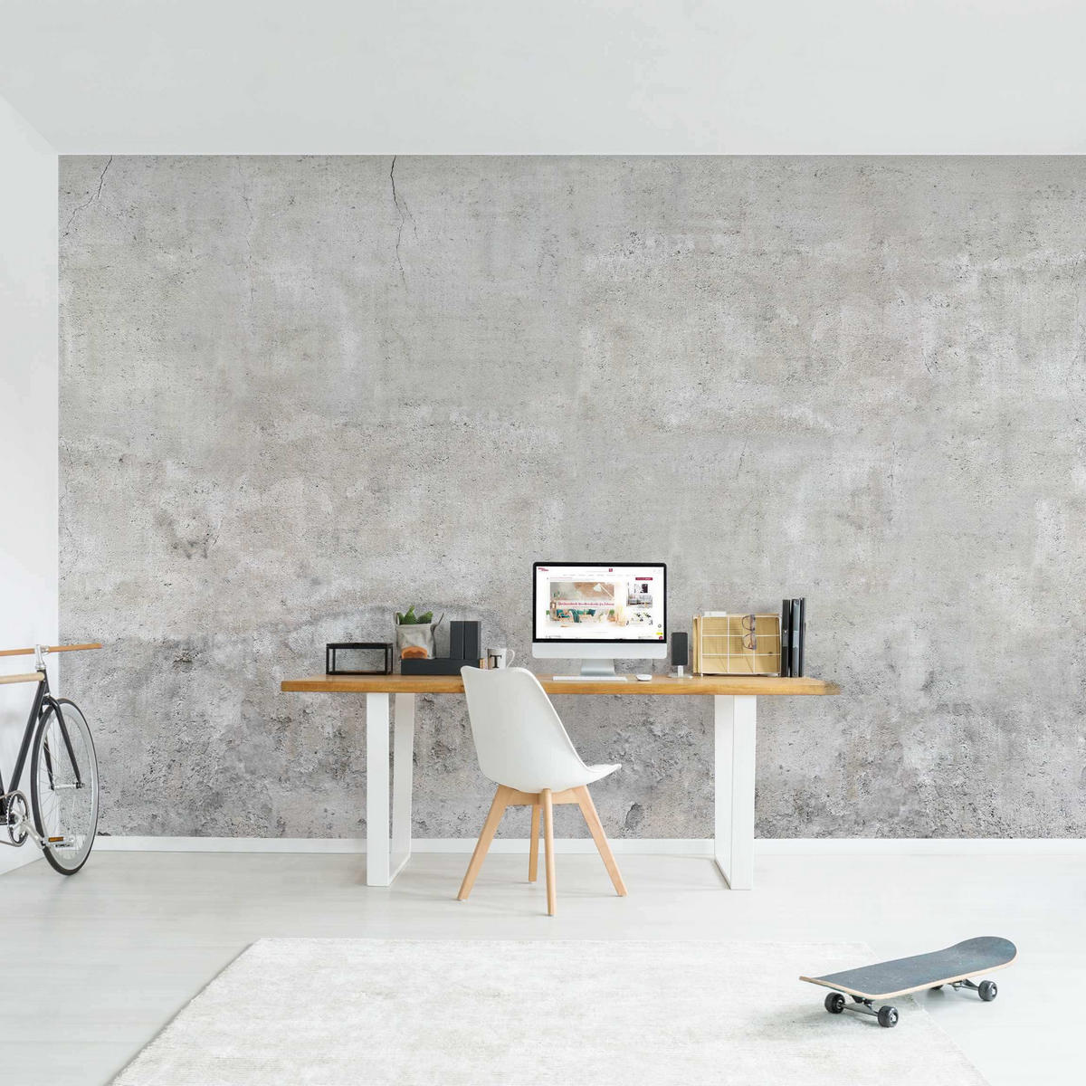 FOTOTAPETE Shabby Betonoptik 336/225 cm - Grau, Papier (336/225cm) - Bilderwelten