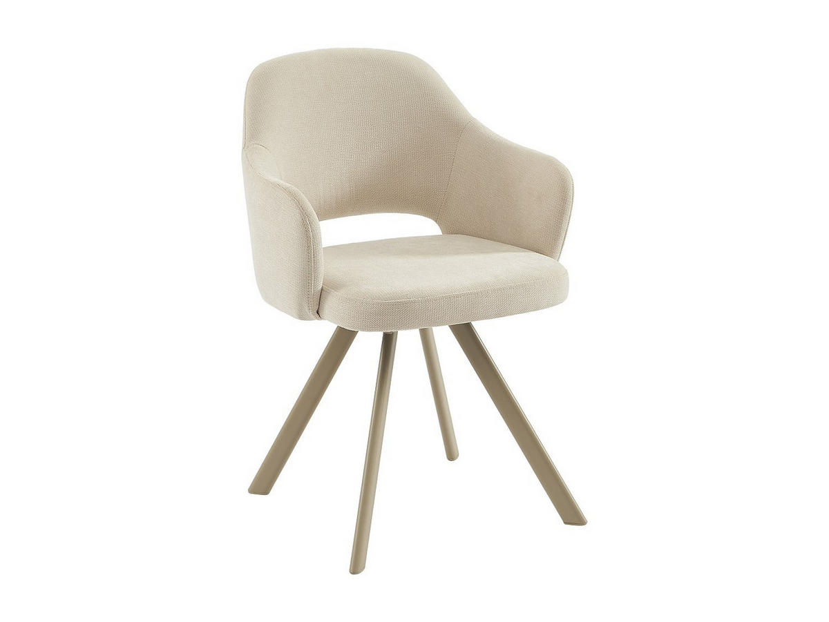 STUHL - 57 cm x 60 cm - Stoff - Cremefarben RASEMA - Creme, Textil (57/82.5/60cm) - Vente-Unique