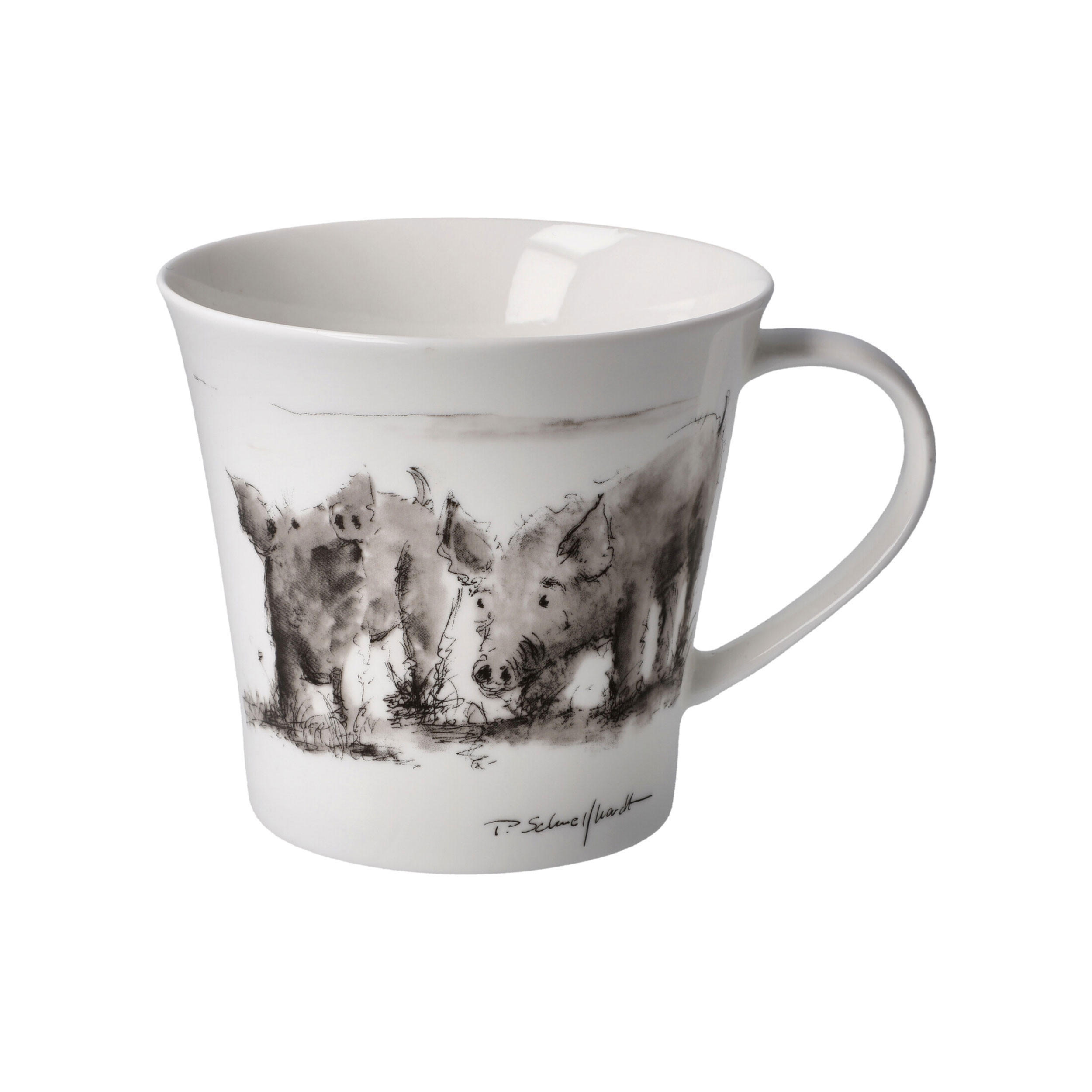 TEETASSE Peter Schnellhardt - Schwein gehabt!, Fine Bone China, Bunt, 350 ml - Multicolor, Keramik (0.35L) - Goebel