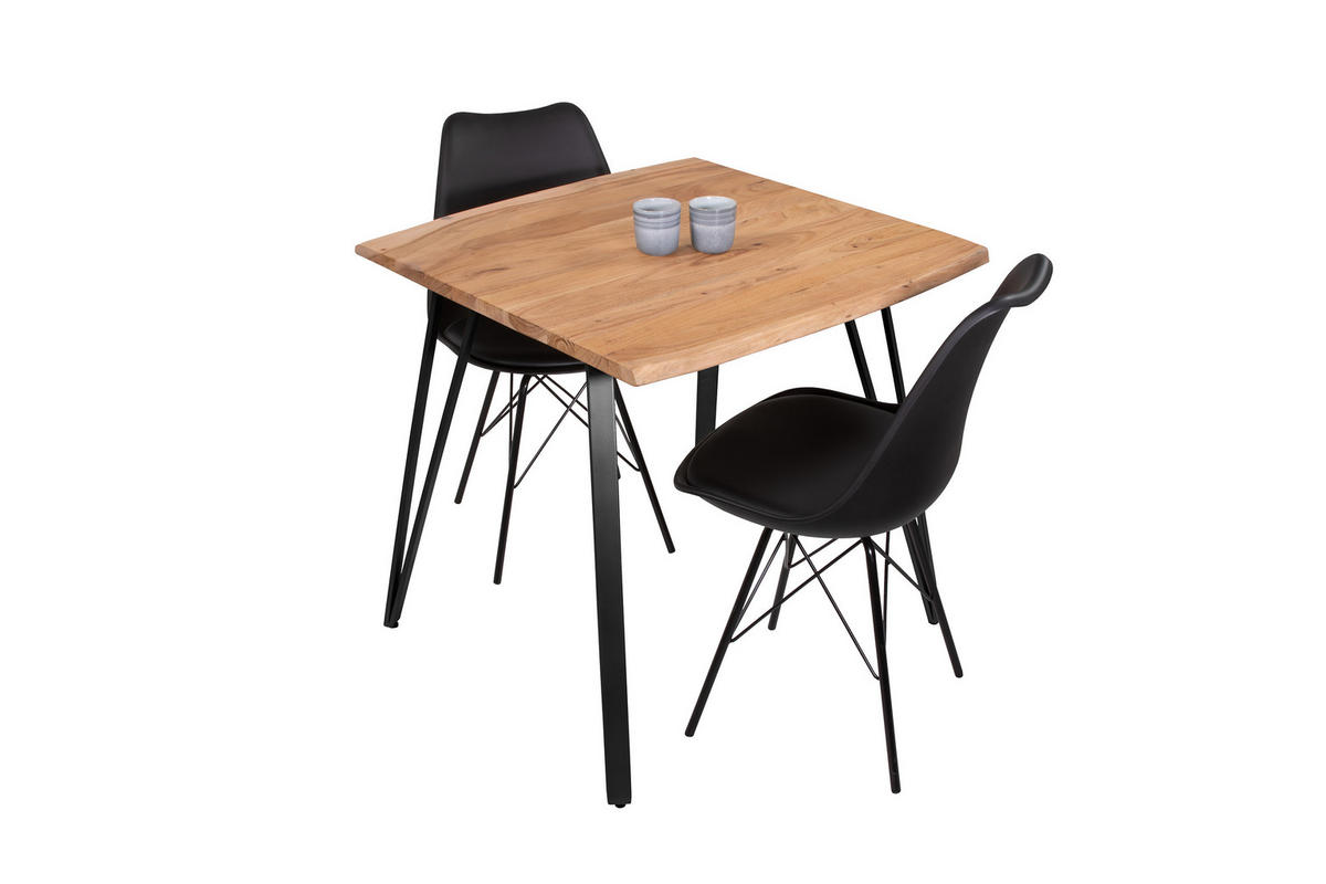 ESSTISCH CELIA - Beige/Schwarz, Holz/Metall (80/80/77cm) - SAM