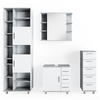 BADMÖBEL-SET Ilias Beton 4 Teile - Schieferfarben/Weiß, Holzwerkstoff (60/60/33cm) - Vicco