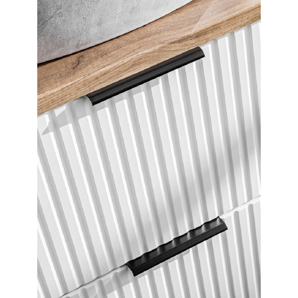 Thumbnail - Badmöbel-Set, Weiß, Eiche Wotan, Holz, 140x57x46.6 cm, Badezimmer, Badmöbelsets & Badmöbelserien, Badmöbel-Sets