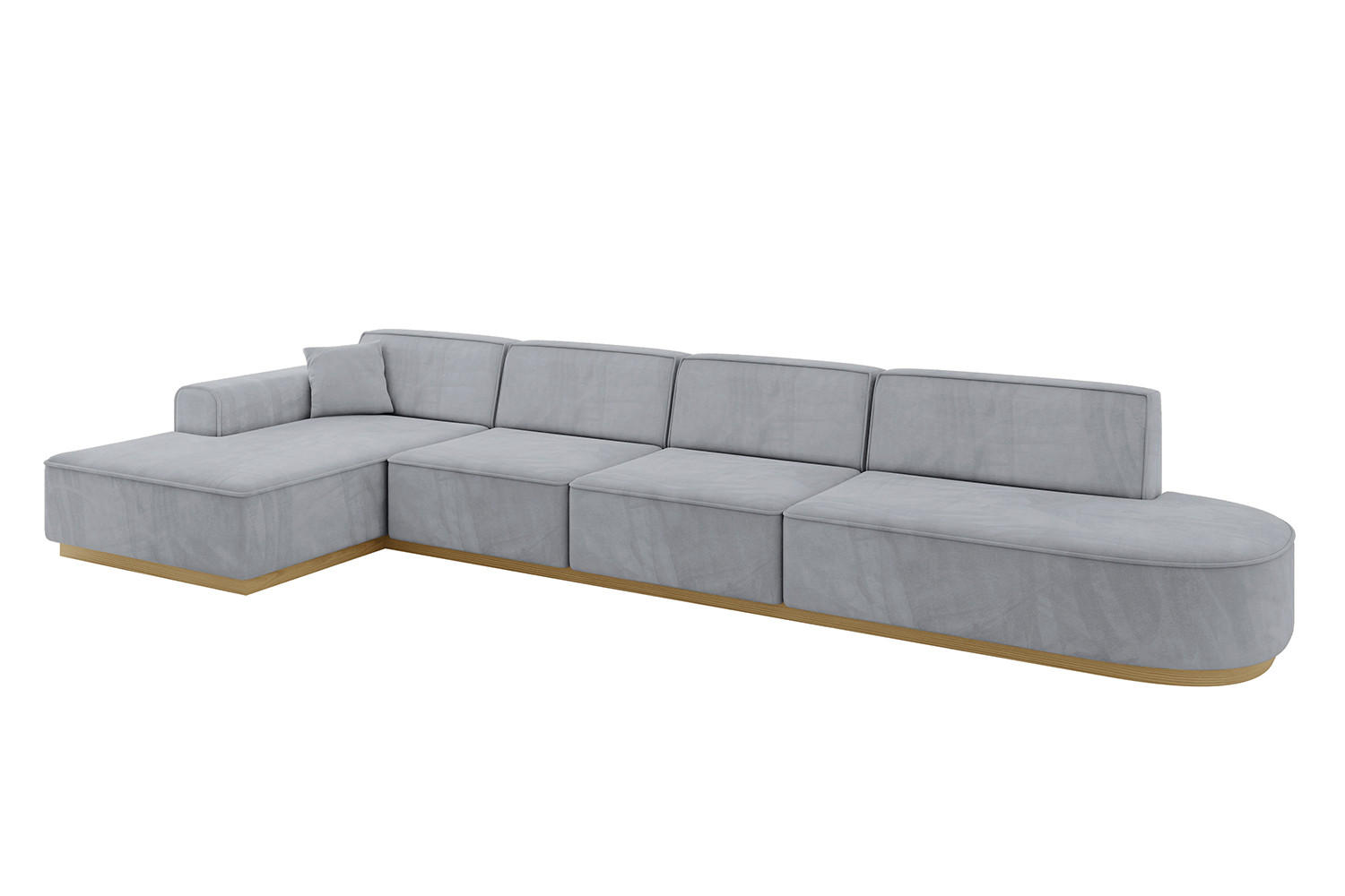 ECKSOFA Ottomane Links IREA-L3-v2 - 403x165x81 cm Grau - Grau, Holzwerkstoff/Textil (403/165cm) - ALTDECOR