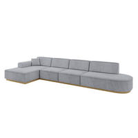ECKSOFA Ottomane Links IREA-L3-v2 - 403x165x81 cm Grau - Grau, Holzwerkstoff/Textil (403/165cm) - ALTDECOR