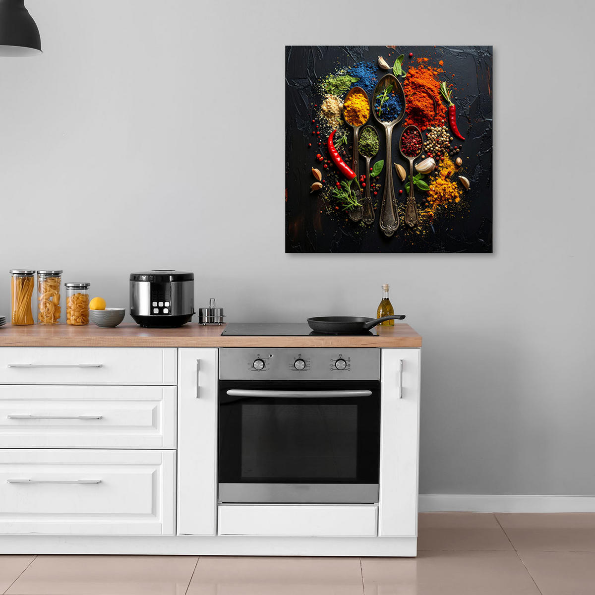 LEINWANDBILD Essen & Trinken 40x40cm - Multicolor, Textil (40/40cm) - Feeby