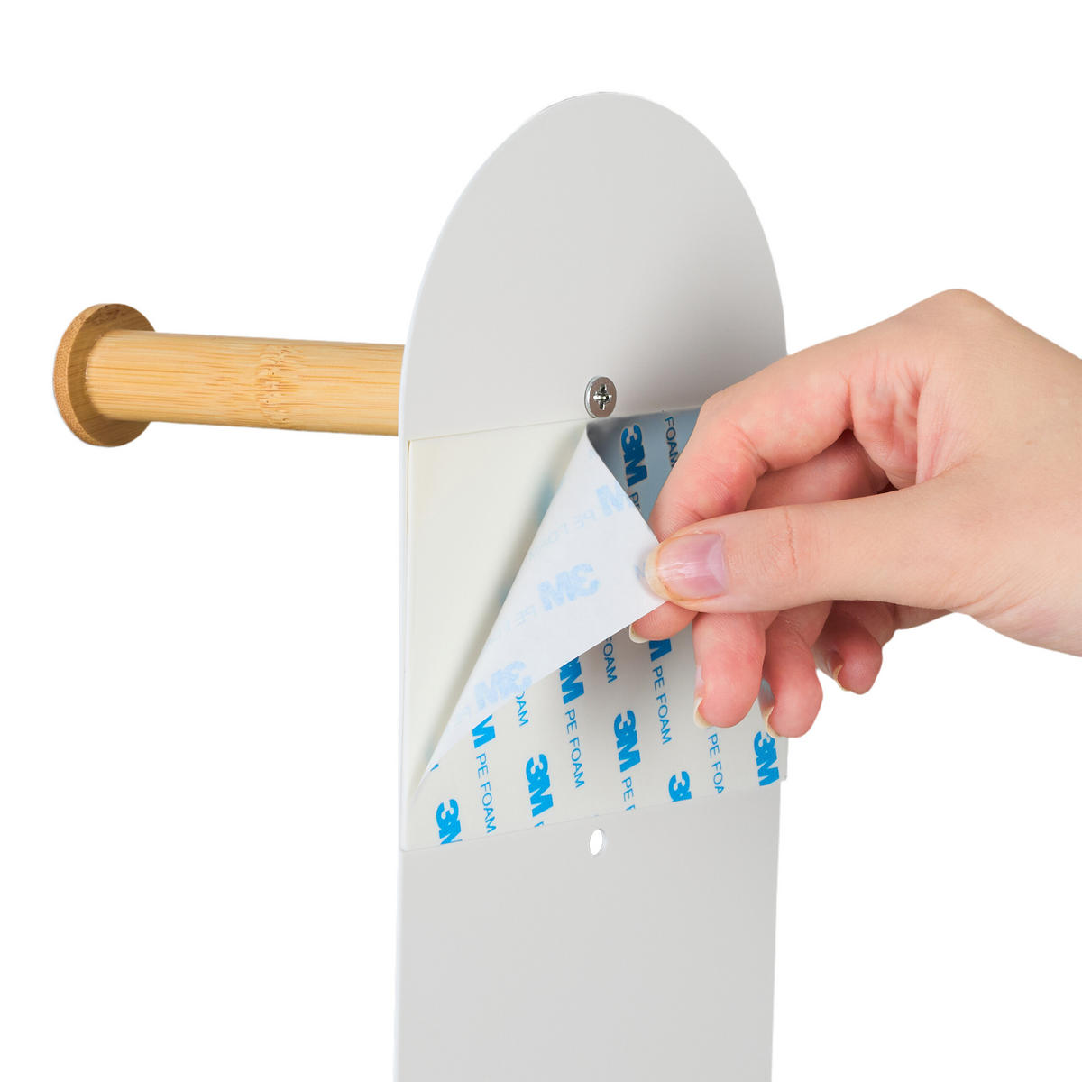 TOILETTENPAPIERHALTER - Weiß, Holz/Metall (12/66/11cm) - Relaxdays