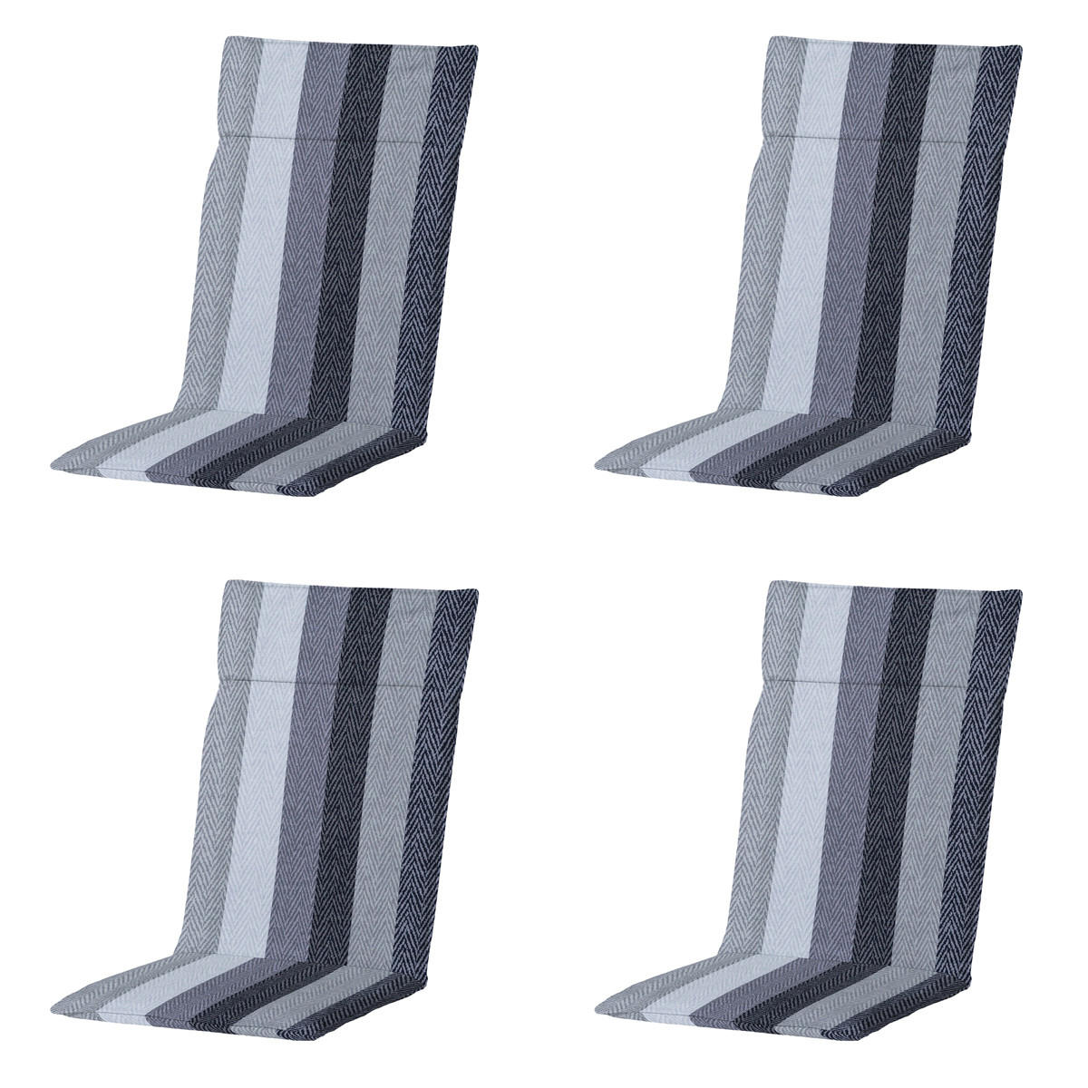 GARTENSTUHLKISSEN Victoria 120/50 cm 4er-Set - Grau, Textil (50/8/120cm) - Madison