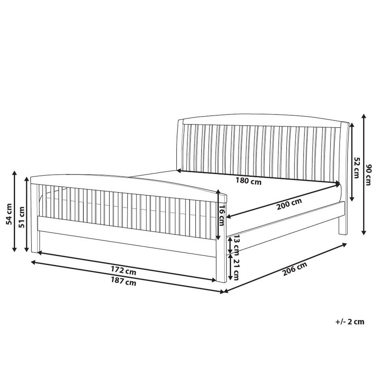 HOLZBETT 180/200cm Weiß Castres - Weiß, Holz (180/200cm) - Beliani