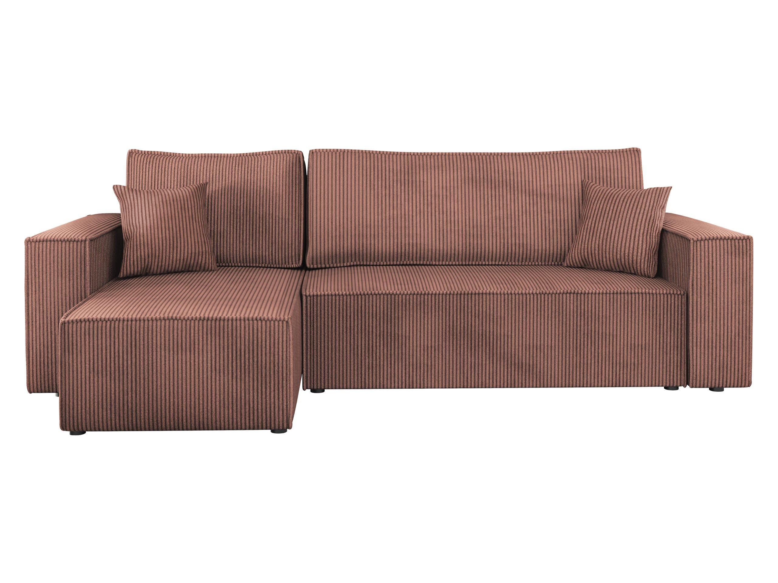 ECKSOFA Karl Cord - Schwarz/Rosa, Holz/Kunststoff (244/145cm) - MIRJAN24