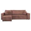 ECKSOFA Karl Cord - Schwarz/Rosa, Holz/Kunststoff (244/145cm) - MIRJAN24