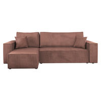 ECKSOFA Karl Cord - Schwarz/Rosa, Holz/Kunststoff (244/145cm) - MIRJAN24