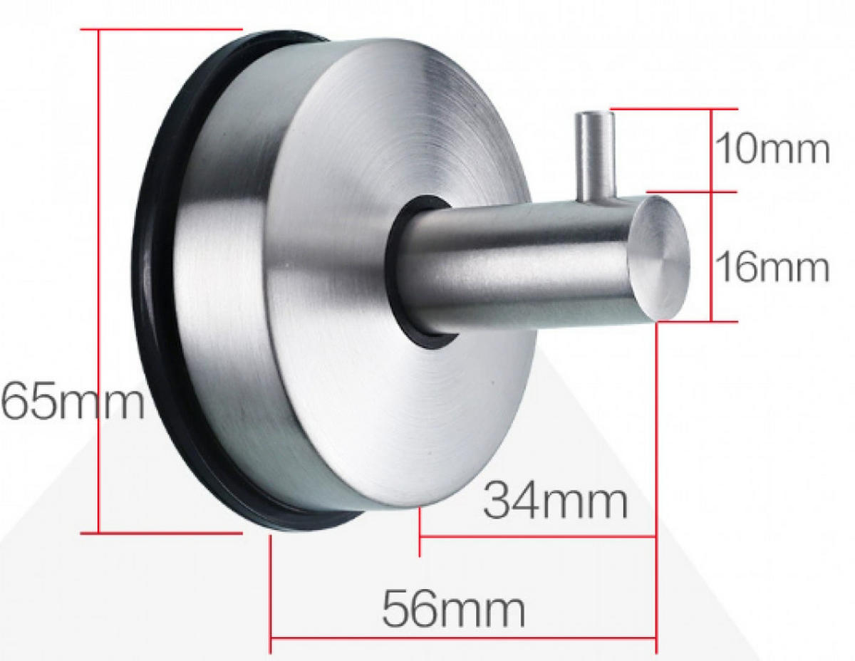 HANDTUCHHAKEN , Set mit 4 starken Saugnapfhaken - Silberfarben, Metall (6.5/5.6/6.5cm) - BELZ