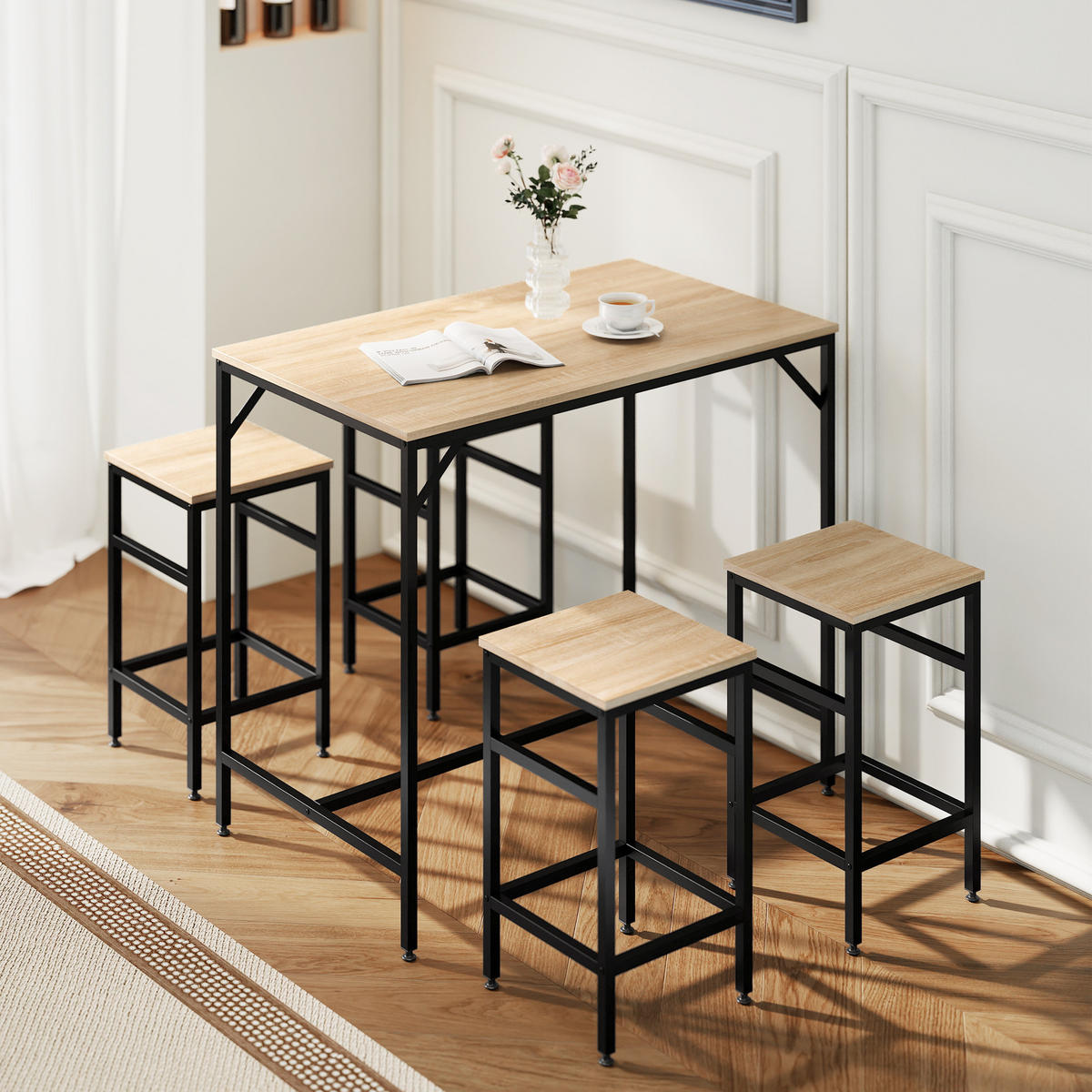 BAR-SET Eichefarben 100.0/60.0/88.0cm - Eichefarben, Holzwerkstoff (60/88/100cm)