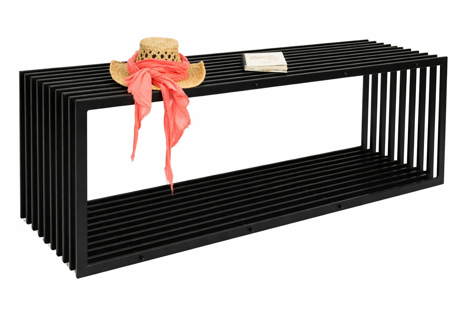 GARTENBANK ohne Rückenlehne Metall Schwarz 150/40/50 cm - Schwarz, Metall (150/50/40cm) - DanDiBo