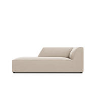 CHAISELONGUE links Ruby aus Samt beige - Beige, Textil (93/69/180cm) - Micadoni