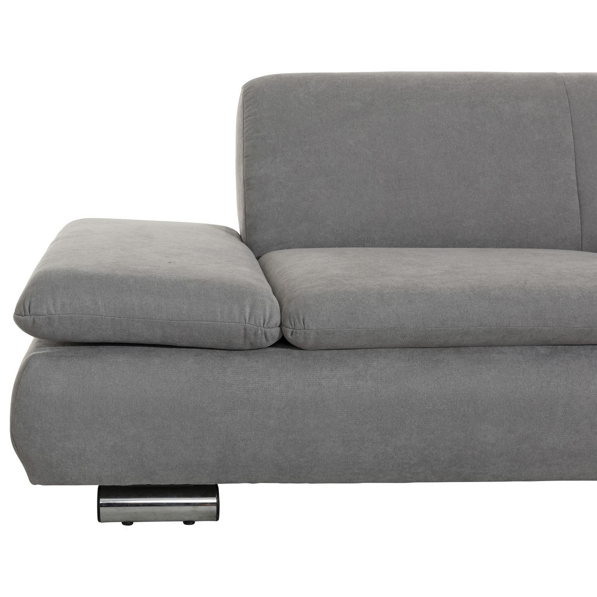 ECKSOFA mit Ottomane rechts Kaye Flachgewebe hellgrau - Hellgrau, Kunststoff (190/270cm) - 58aufmkessel