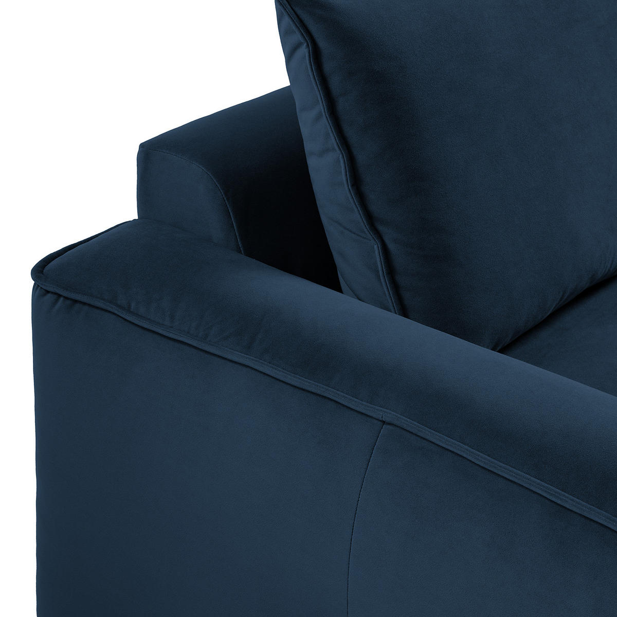 2,5-SITZER SOFA - modular - Schwarz/Dunkelblau, Holz/Kunststoff (189/80/99cm) - home24