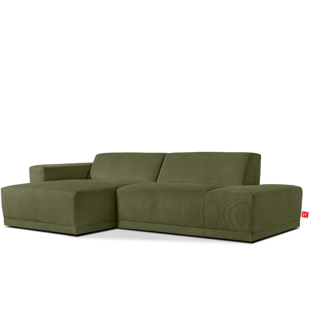 Thumbnail - Konsimo® Ecksofa-Links, Grün, Textil, 5-Sitzer, L-Form,L-Form, 280x160 cm, Hergestellt in Europa, Made in Europe, Wohnzi...