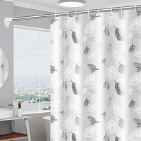 DUSCHVORHANG Weiß schimmelresistent waschbar mit Haken - Weiß, Textil (200/180cm) - MCBOSON