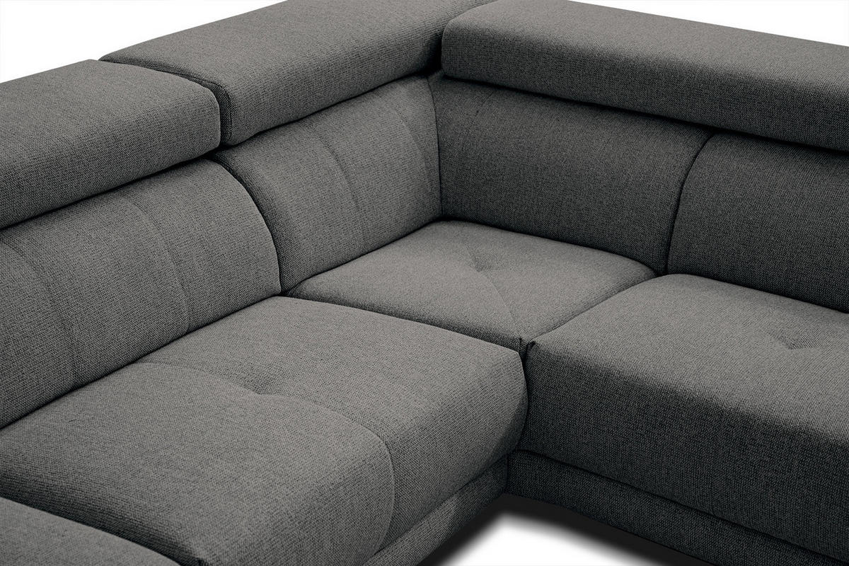 ECKSOFA MORELLO 5-Sitzer, dunkelgrau - Dunkelgrau/Schwarz, Holzwerkstoff/Textil (287/228cm) - Courtois Laville