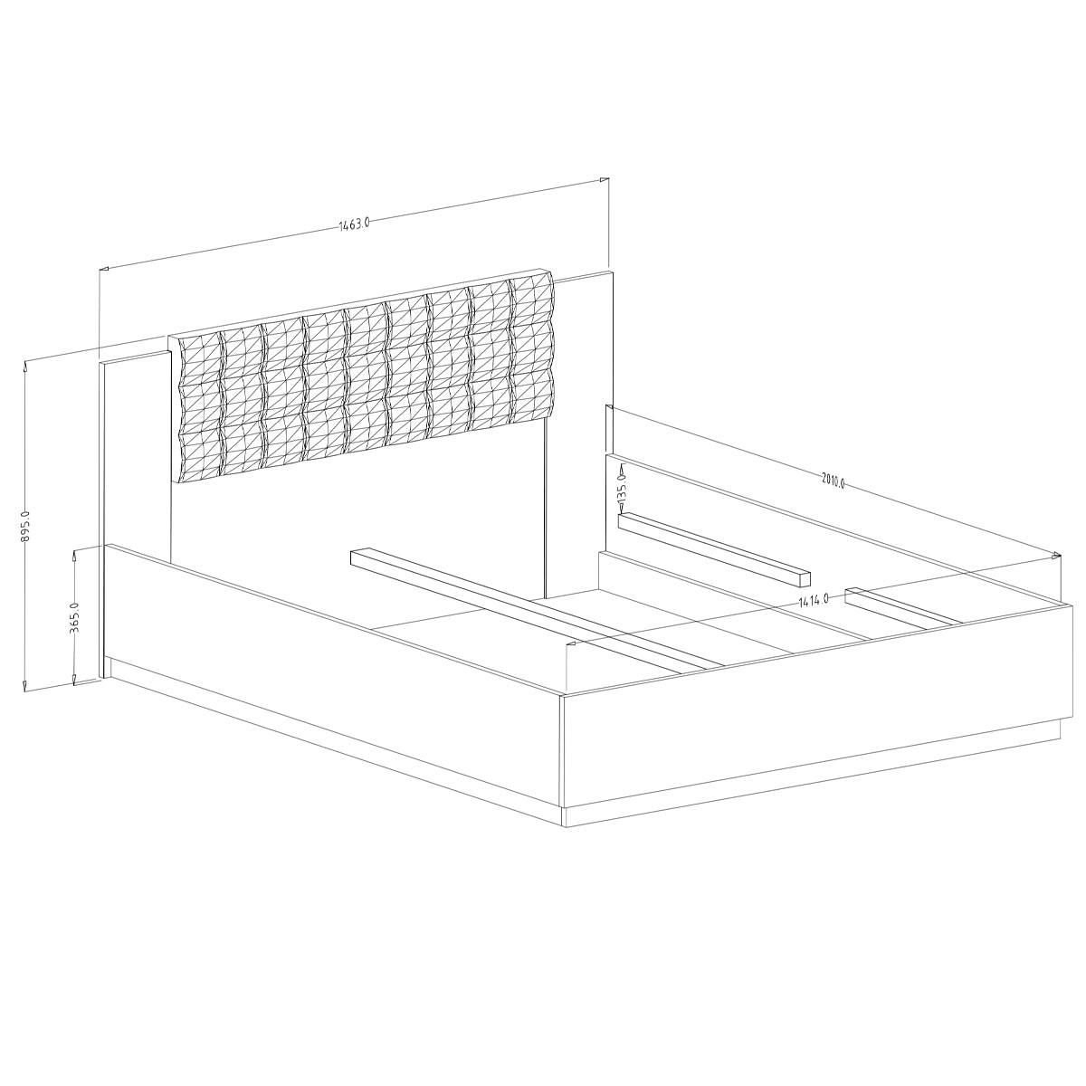POSTEĽ 140/200 Alec Tmavé drevo a čierna - čierna, kompozitné drevo (140/200cm) - Petits-meubles