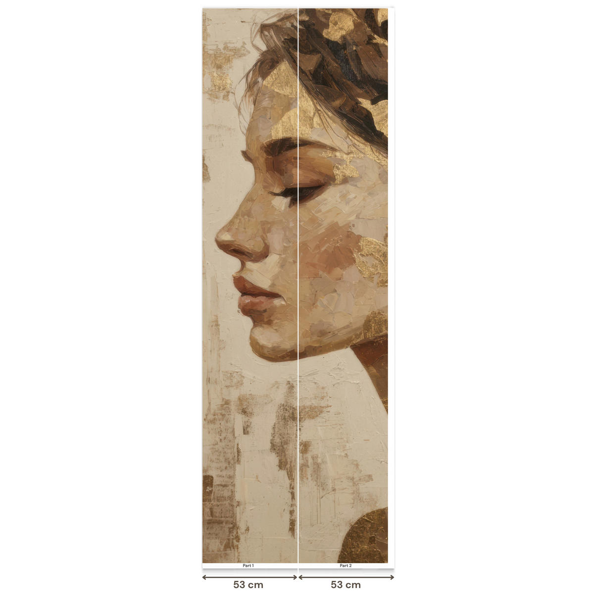 TAPETE - Frau - Gold - Abstrakt - Textur - 100x280 cm - Goldfarben, Papier (100/280cm) - OnlyWow