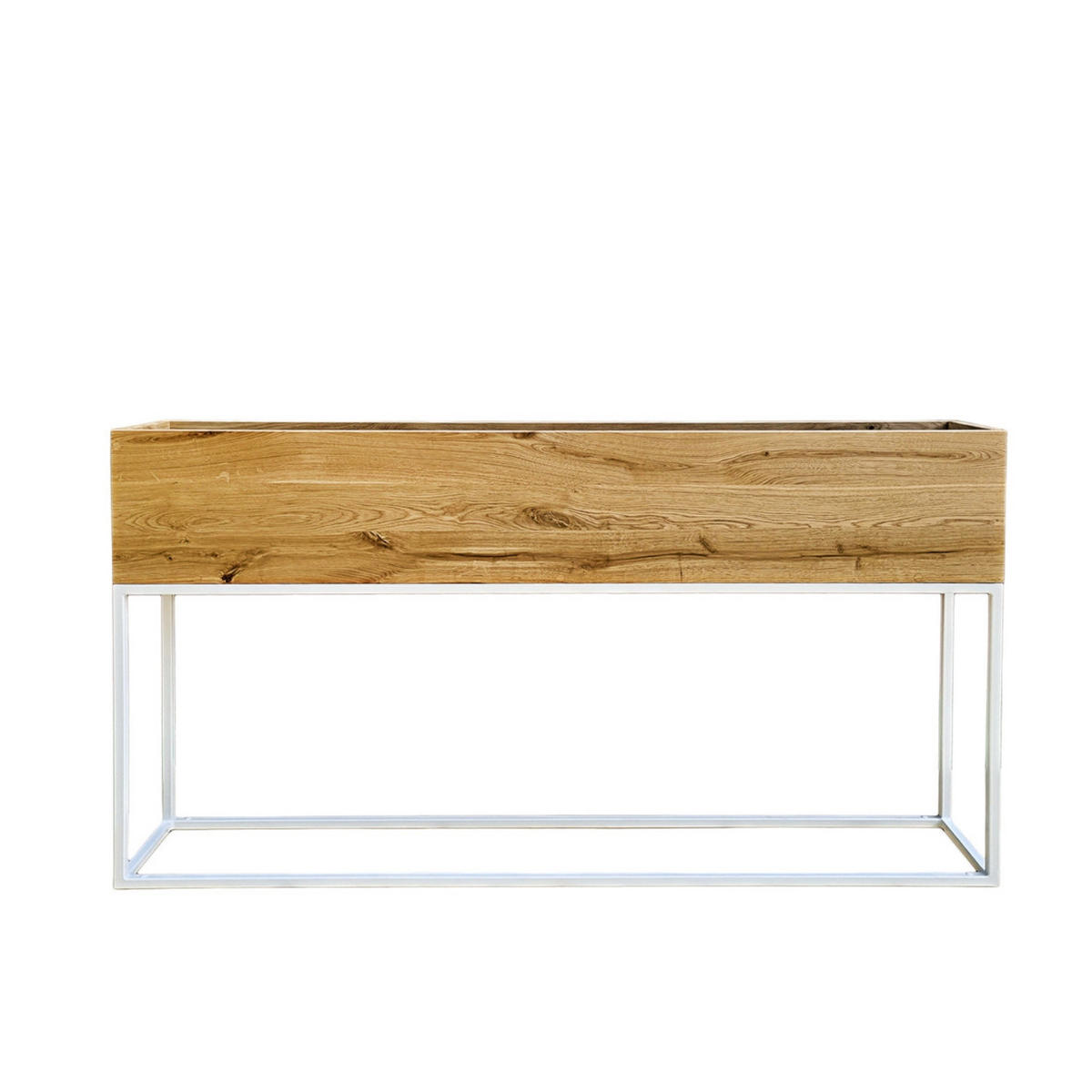 HOLZBLUMENTOPF auf metallischen Beinen 150 cm - Eichefarben, Holz (150/90/25cm) - Rawood Furniture