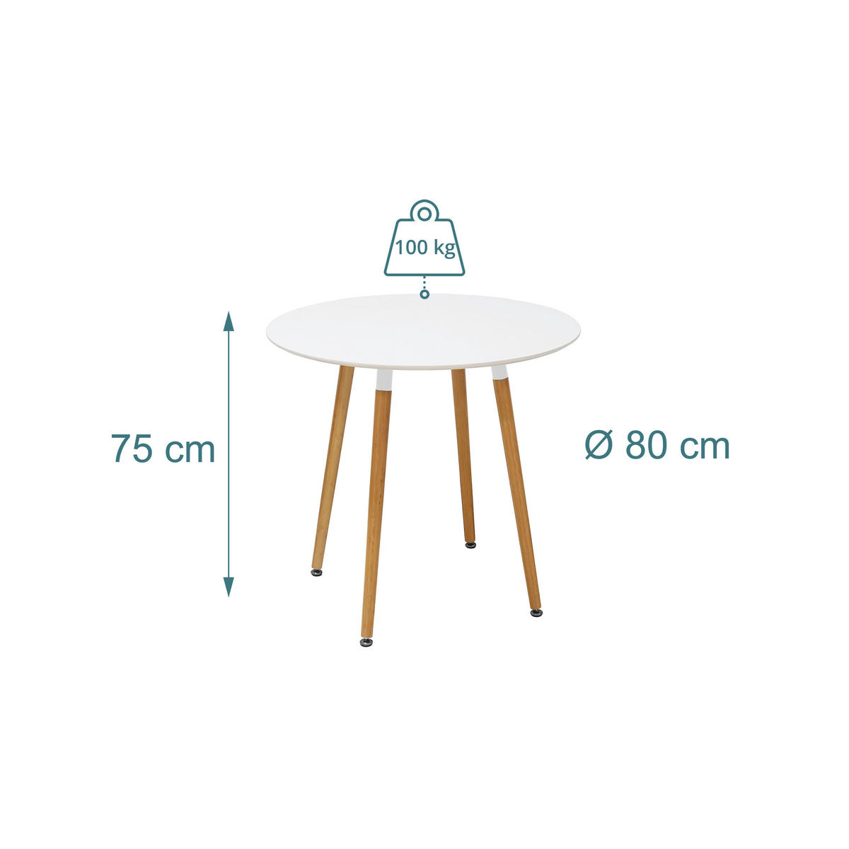 ESSTISCH - Multicolor, Holz/Holzwerkstoff (80/80/75cm) - Relaxdays