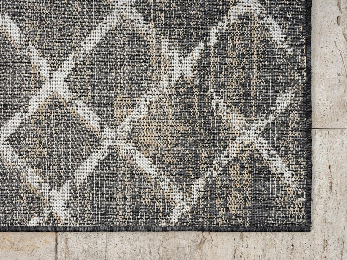 OUTDOORTEPPICH Faby Anthrazit,Sandfarben,Weiß 100/160 cm - Anthrazit, Textil (100/160cm) - My-Rug