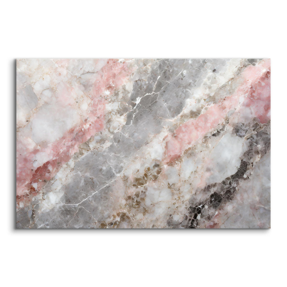 BILD für Wohnzimmer ABSTRAKTION Marmor Muster 40/30 cm - Weiß/Rosa, Textil (40/30cm) - Muralo